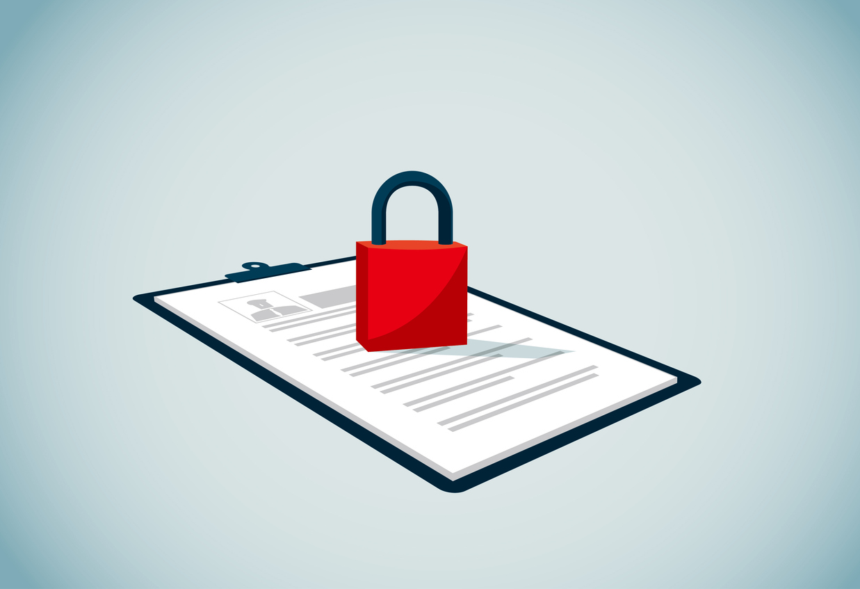 Padlock on Paperwork