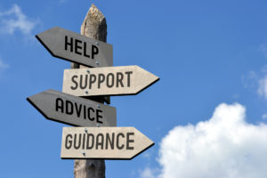 Help, support, advice, guidance signpost