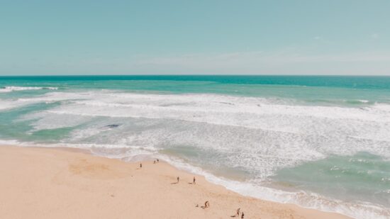 Drone view of sand beach